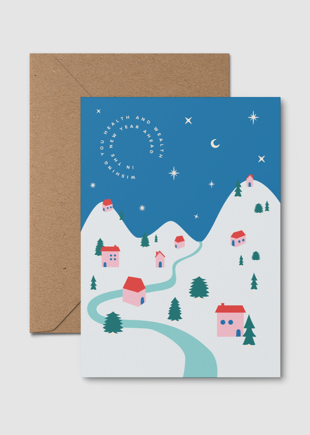 Village New Years | A6 Christmas Card